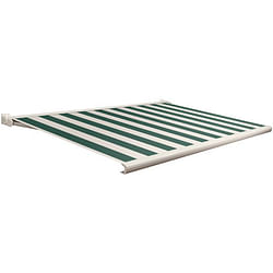 Tente solaire électrique Domasol 'Factor 20-C' vert/blanc à rayures 450 x 250 cm