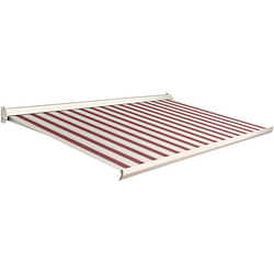 Tente solaire électrique Domasol 'Factor 10-C' rouge/blanc à fines rayures 550 x 250 cm