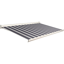Tente solaire manuelle Domasol 'Factor 10-C' bleu/blanc à fines rayures 500 x 300 cm