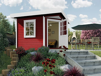 Promoties Weka tuinhuis 213+ GR1 rood 238x238cm - Weka - Geldig van 23/05/2021 tot 01/08/2023 bij Brico