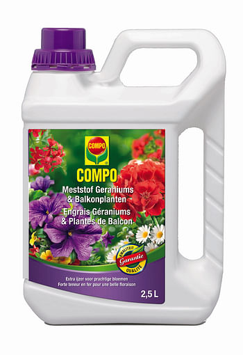 Promoties Compo vloeibare meststof Geraniums & Balkonplanten 2,5L - Compo - Geldig van 24/05/2021 tot 01/08/2023 bij Brico