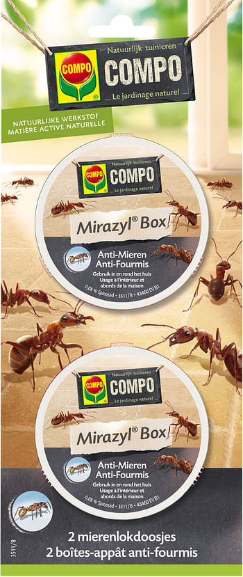 Promoties Compo mierenlokdoos Mirazyl Box 2 stuks - Compo - Geldig van 26/05/2021 tot 01/08/2023 bij Brico