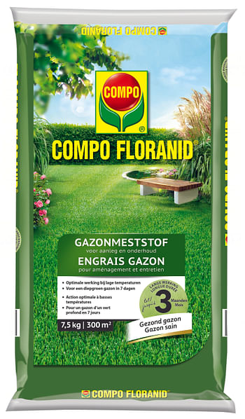 Promoties Compo gazonmeststof Floranid Aanleg & Onderhoud 300m² 7,5kg - Compo - Geldig van 27/05/2021 tot 14/10/2022 bij Brico