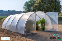Tunnelserre Richel 2 deuren polyethyleen grijs transparant staal 450x600x225cm 27m²-Finest Garden