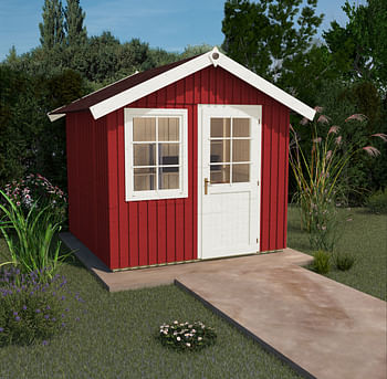 Promoties Weka tuinhuis 410 GR5 rood 295x299cm - Weka - Geldig van 28/05/2021 tot 01/08/2023 bij Brico