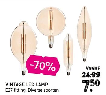 Promoties Vintage led lamp - Huismerk - Xenos - Geldig van 10/01/2022 tot 30/01/2022 bij Xenos