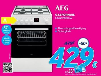 Promoties Aeg gasfornuis cgb62200cw - AEG - Geldig van 01/01/2022 tot 31/01/2022 bij Krefel