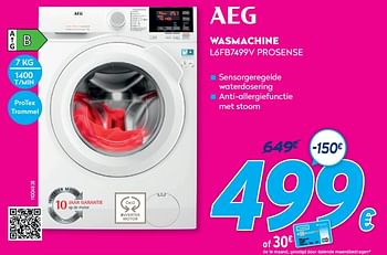 Promoties Aeg wasmachine l6fb7499v prosense - AEG - Geldig van 01/01/2022 tot 31/01/2022 bij Krefel