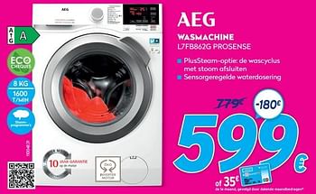 Promoties Aeg wasmachine l7fb862g prosense - AEG - Geldig van 01/01/2022 tot 31/01/2022 bij Krefel