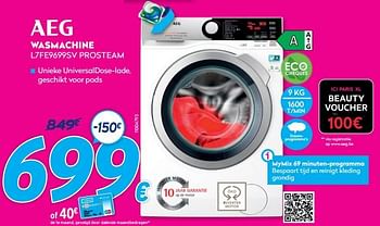 Promoties Aeg wasmachine l7fe9699sv prosteam - AEG - Geldig van 01/01/2022 tot 31/01/2022 bij Krefel