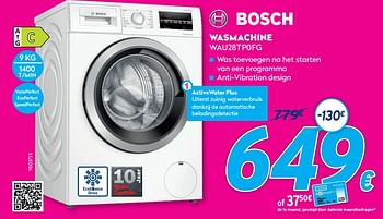 Promoties Bosch wasmachine wau28tp0fg - Bosch - Geldig van 01/01/2022 tot 31/01/2022 bij Krefel