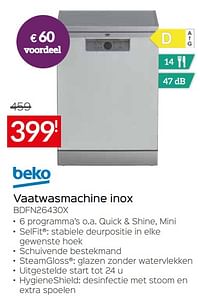 Beko vaatwasmachine inox bdfn26430x-Beko