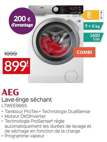 Promotions Aeg lave-linge séchant l7wee966s - AEG - Valide de 03/01/2022 à 31/01/2022 chez Selexion