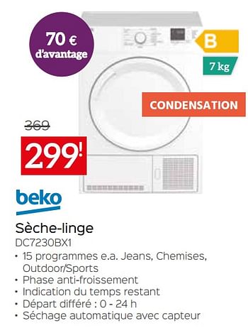 Promotions Beko sèche-linge dc7230bx1 - Beko - Valide de 03/01/2022 à 31/01/2022 chez Selexion