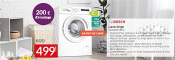 Promotions Bosch lave-linge wan280v8fg - Bosch - Valide de 03/01/2022 à 31/01/2022 chez Selexion