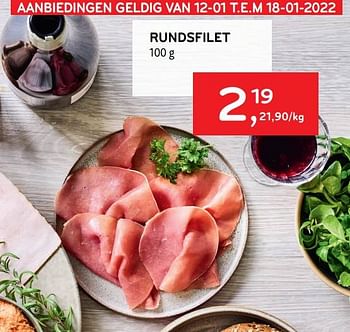 Promoties Rundsfilet - Huismerk - Alvo - Geldig van 12/01/2022 tot 18/01/2022 bij Alvo