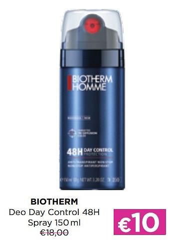 Promoties Biotherm deo day control 48h spray - Biotherm - Geldig van 03/01/2022 tot 31/01/2022 bij ICI PARIS XL