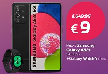 Promotions Samsung galaxy a52s 128gb 5g - Samsung - Valide de 04/01/2022 à 31/01/2022 chez Proximus