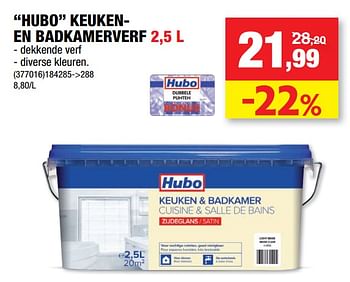 Promoties Hubo keukenen badkamerverf - Huismerk - Hubo  - Geldig van 05/01/2022 tot 16/01/2022 bij Hubo