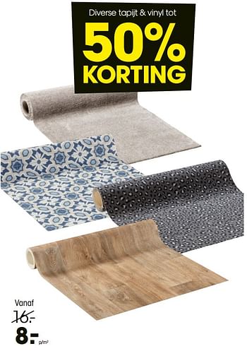 Promoties Diverse tapijt + vinyl - Huismerk - Kwantum - Geldig van 03/01/2022 tot 23/01/2022 bij Kwantum