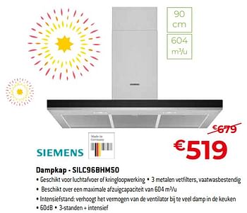 Promotions Siemens dampkap - silc96bhm50 - Siemens - Valide de 03/01/2022 à 31/01/2022 chez Exellent