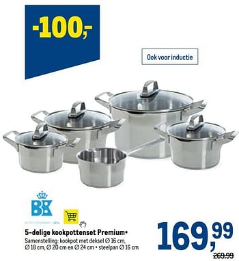Promoties 5-delige kookpottenset premium+ - BK - Geldig van 12/01/2022 tot 25/01/2022 bij Makro