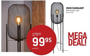 Promoties Mesh vloerlamp - Huismerk - Free Time - Geldig van 04/01/2022 tot 31/01/2022 bij Freetime