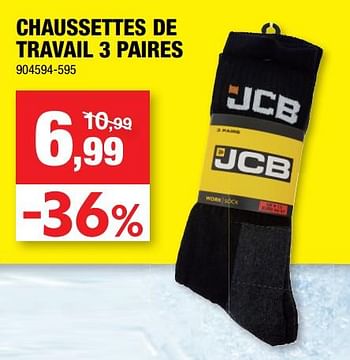 Promotions Chaussettes de travail 3 paires - JCB - Valide de 05/01/2022 à 16/01/2022 chez Hubo