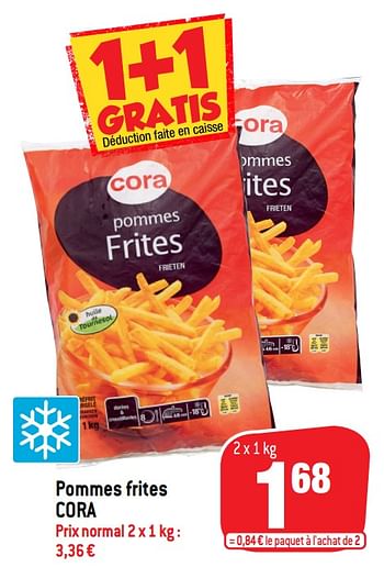 Promotions Pommes frites cora - Produit maison - Match - Valide de 05/01/2022 à 11/01/2022 chez Match