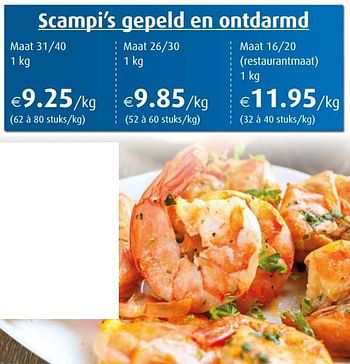 Promoties Scampi’s gepeld en ontdarmd - Huismerk - Aronde - Geldig van 02/01/2022 tot 29/01/2022 bij Aronde