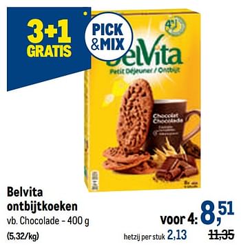 Promoties Belvita ontbijtkoeken chocolade - Belvita - Geldig van 12/01/2022 tot 25/01/2022 bij Makro
