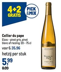 Cellier du pape elzas - pinot gris, pinot blanc of riesling `20-Witte wijnen