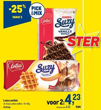 Promoties Lotus suzy luikse wafels - Lotus Bakeries - Geldig van 12/01/2022 tot 25/01/2022 bij Makro