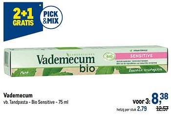 Promoties Vademecum tandpasta - bio sensitive - Vademecum - Geldig van 12/01/2022 tot 25/01/2022 bij Makro