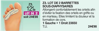 Promotions Lot de 2 barrettes sous-diaphysaires - Epitact - Valide de 03/01/2022 à 31/01/2022 chez Damart
