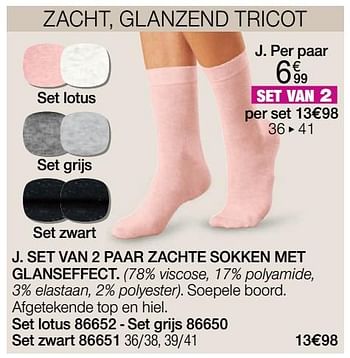 Promoties Set van 2 paar zachte sokken met glanseffect - Huismerk - Damart - Geldig van 03/01/2022 tot 31/01/2022 bij Damart