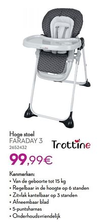 Hoge stoel faraday 3-Trottine