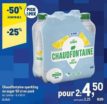 Promotions Chaudfontaine sparkling no sugar lemon - Chaudfontaine - Valide de 12/01/2022 à 25/01/2022 chez Makro