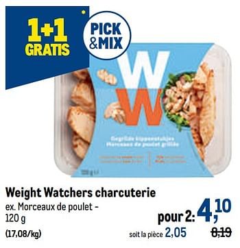 Promotions Weight watchers charcuterie morceaux de poulet - Weight Watchers - Valide de 12/01/2022 à 25/01/2022 chez Makro