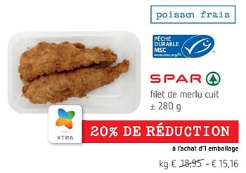Promotions Filet de merlu cuit - Spar - Valide de 13/01/2022 à 26/01/2022 chez Spar (Colruytgroup)