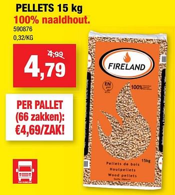 Promoties Pellets 100% naaldhout - Fireland - Geldig van 12/01/2022 tot 16/01/2022 bij Hubo
