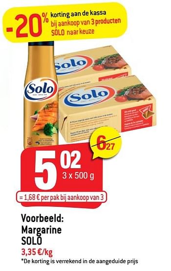Promoties Margarine solo - Solo - Geldig van 12/01/2022 tot 18/01/2022 bij Smatch