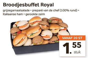 Promoties Broodjesbuffet royal - Huismerk - Bon'Ap - Geldig van 05/01/2022 tot 29/03/2022 bij Bon'Ap