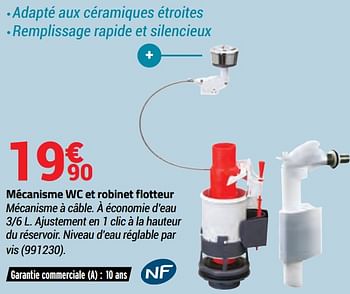 Promotions Mécanisme wc et robinet flotteur - Produit Maison - Bricorama - Valide de 05/01/2022 à 23/01/2022 chez Bricorama