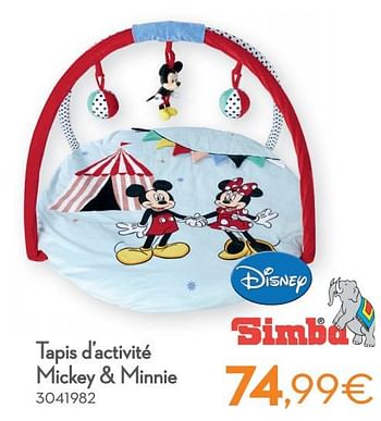 Promoties Tapis d’activité mickey + minnie - Simba - Geldig van 01/01/2022 tot 31/12/2022 bij Cora