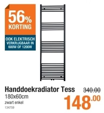 Promotions Handdoekradiator tess - Produit maison - Cevo - Valide de 06/01/2022 à 02/02/2022 chez Cevo Market