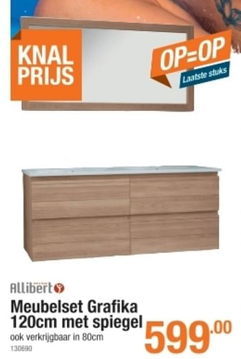 Promoties Meubelset grafika met spiegel - Allibert - Geldig van 06/01/2022 tot 02/02/2022 bij Cevo Market