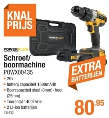 Promoties Powerplus schroef- boormachine powx00435 - Powerplus - Geldig van 06/01/2022 tot 02/02/2022 bij Cevo Market