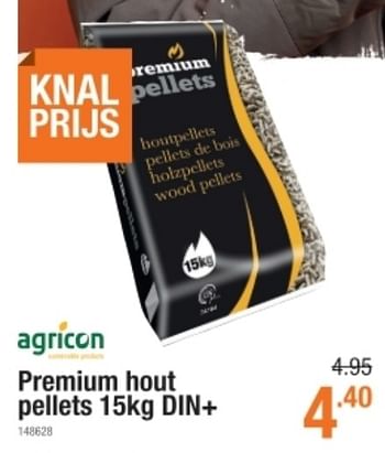Promoties Premium hout pellets din+ - Agricon - Geldig van 06/01/2022 tot 02/02/2022 bij Cevo Market