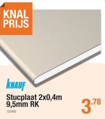 Promoties Stucplaat rk - Knauf - Geldig van 06/01/2022 tot 02/02/2022 bij Cevo Market